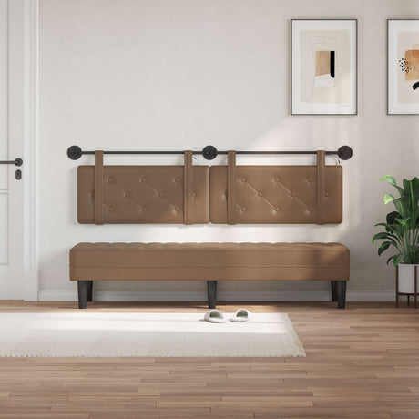 Vidaxl hangend hoofdbord met led-verlichting cappuccino kunstleer