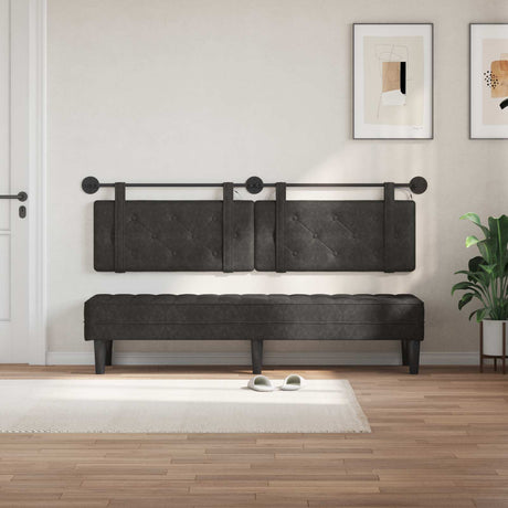 Vidaxl hangend hoofdbord zwart antiek pu