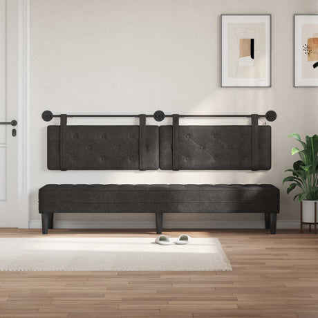 Vidaxl hangend hoofdbord zwart antiek pu