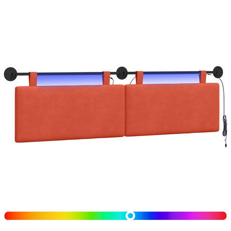 Vidaxl hangend hoofdbord rood-oranje katoen stof