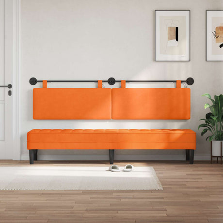 Vidaxl hangend hoofdbord oranje katoen stof