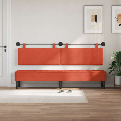 Vidaxl hangend hoofdbord rood-oranje katoen stof
