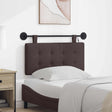 Vidaxl hangend hoofdbord met led-verlichting donkerbruin stof