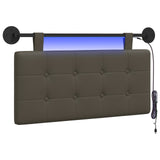 Vidaxl hangend hoofdbord met led-verlichting grijs kunstleer