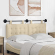 Vidaxl hangend hoofdbord met led-verlichting crèmekleurig stof