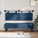Vidaxl hangend hoofdbord met led-verlichting blauw stof