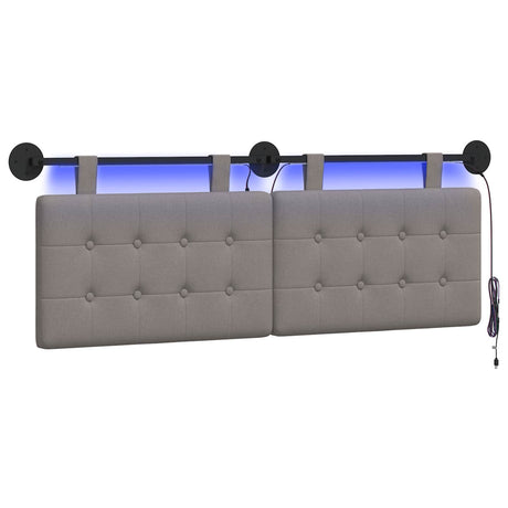 Vidaxl hangend hoofdbord taupe stof