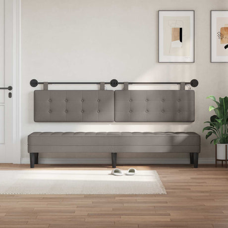 Vidaxl hangend hoofdbord taupe stof