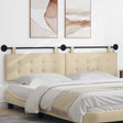 Vidaxl hangend hoofdbord met led-verlichting crèmekleurig stof