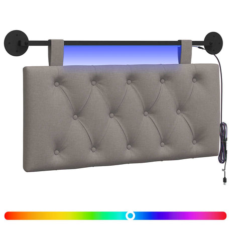 Vidaxl hangend hoofdbord taupe stof