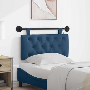 Vidaxl hangend hoofdbord met led-verlichting blauw stof