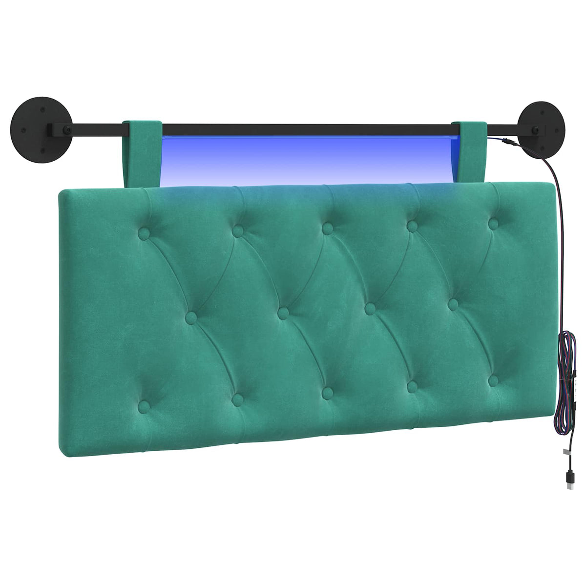 Vidaxl hangend hoofdbord turquoise fluweel