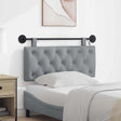 Vidaxl hangend hoofdbord met led-verlichting lichtgrijs stof
