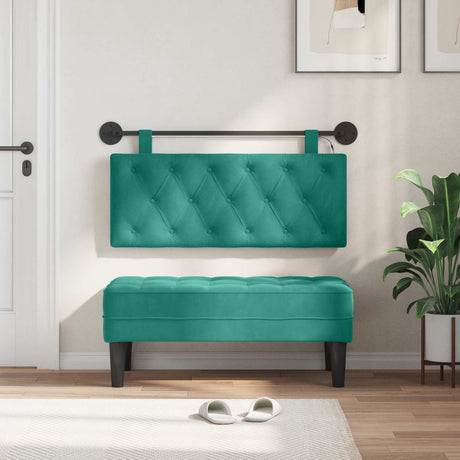 Vidaxl hangend hoofdbord turquoise fluweel