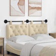 Vidaxl hangend hoofdbord met led-verlichting crèmekleurig stof