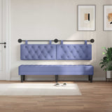 Vidaxl hangend hoofdbord met led-verlichting jeans blauw stof