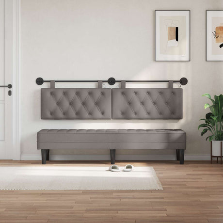 Vidaxl hangend hoofdbord taupe stof