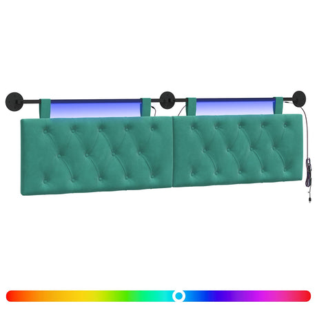 Vidaxl hangend hoofdbord turquoise fluweel