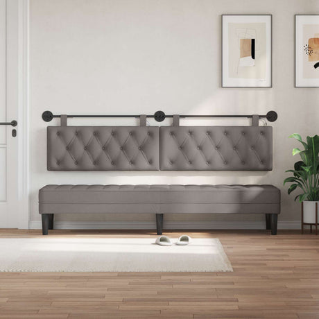 Vidaxl hangend hoofdbord taupe stof