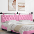 Vidaxl hangend hoofdbord met led-verlichting roze stof