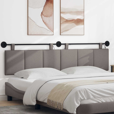 Vidaxl hangend hoofdbord taupe fluweel