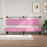Vidaxl hangend hoofdbord met led-verlichting roze stof