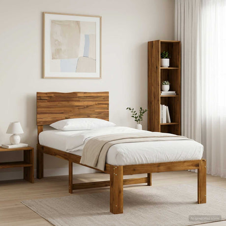 Vidaxl eenpersoonsbed met hoofdbord rostock naturel 75 x 190 cm
