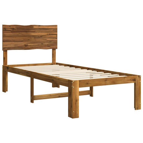 Vidaxl eenpersoonsbed met hoofdbord rostock naturel 90 x 190 cm