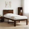 Vidaxl eenpersoonsbed met hoofdbord rostock donkerbruin 80 x 200 cm