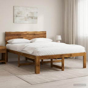 Vidaxl tweepersoonsbed met hoofdeinde rostock naturel 135 x 190 cm