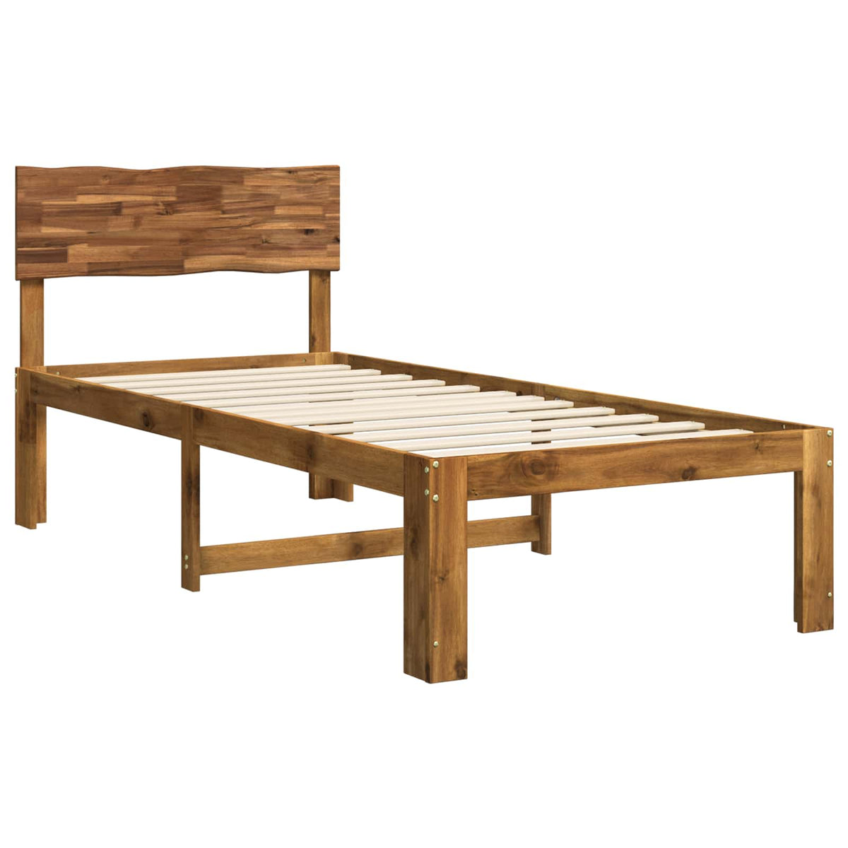 Vidaxl eenpersoonsbed met hoofdbord rostock naturel 80 x 200 cm