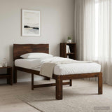 Vidaxl eenpersoonsbed met hoofdbord rostock donkerbruin 90 x 190 cm