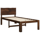 Vidaxl eenpersoonsbed met hoofdbord rostock donkerbruin 90 x 190 cm