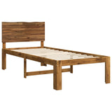 Vidaxl eenpersoonsbed met hoofdbord rostock naturel 80 x 200 cm