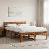 Vidaxl tweepersoonsbed met hoofdeinde rostock naturel 140 x 200 cm