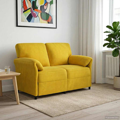 Vidaxl 2-zits sofa geel 138 x 83 x 95 cm fluweel