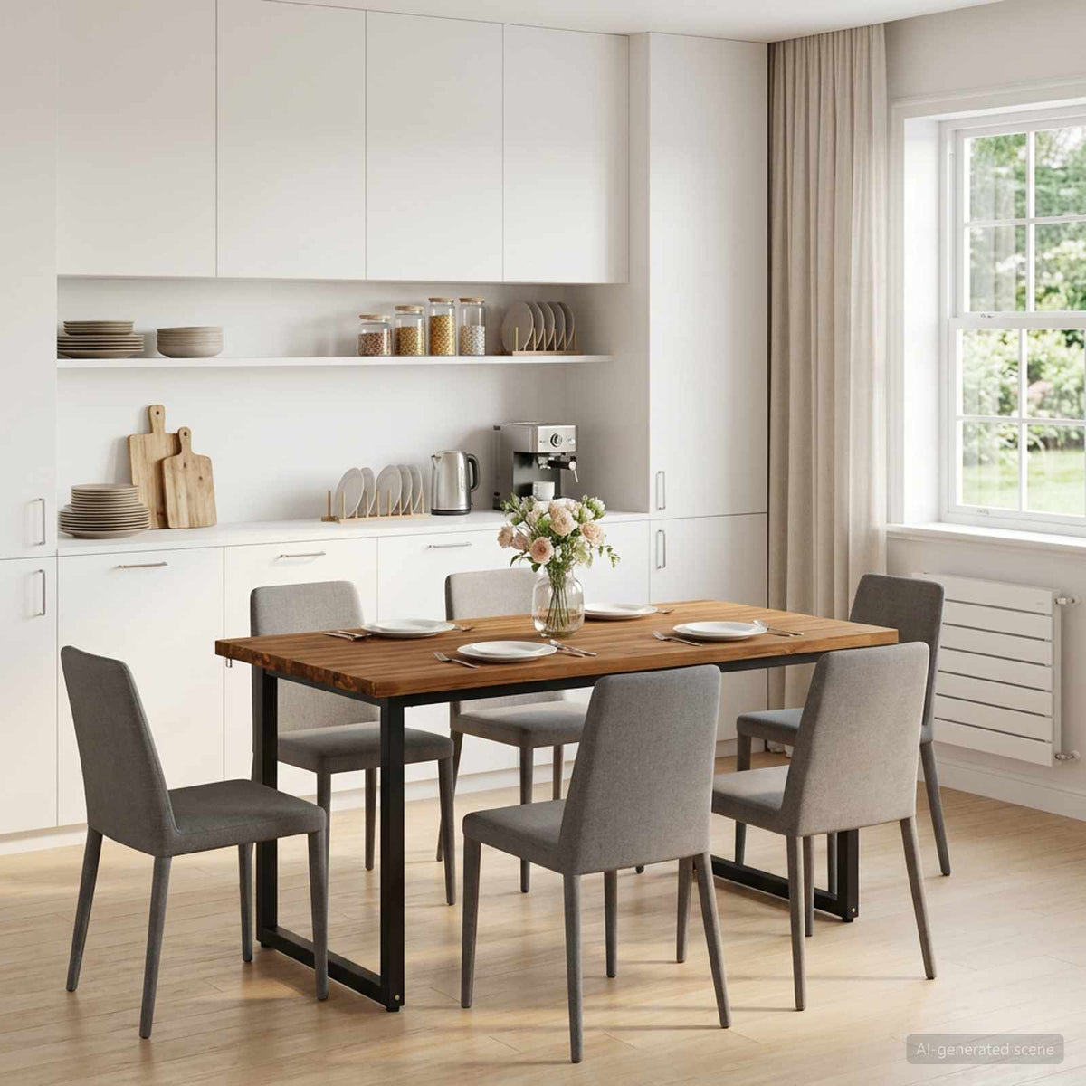 Vidaxl vierkante eettafel 160 x 70 x 75 cm massief acaciahout naturel