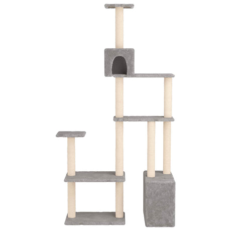 Vidaxl kattenboom met sisal krabpalen lichtgrijs 177,5 cm