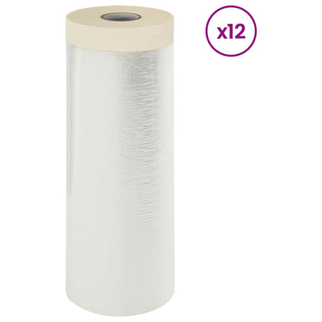 Vidaxl stofdoek met plakband 12 st doorzichtig 270 x 1600 cm hdpe