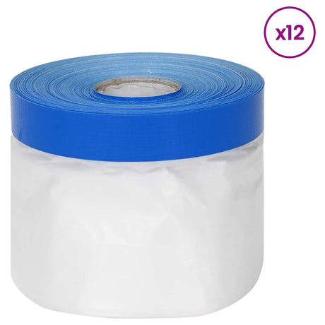 Vidaxl maskerende film met tape 12 st transparant en blauw