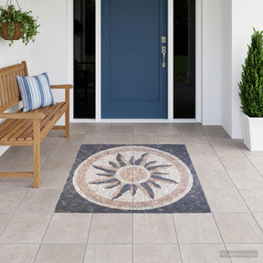 Vidaxl mozaïektegels zonnepatroon veelkleurig 120 x 120 cm marmer