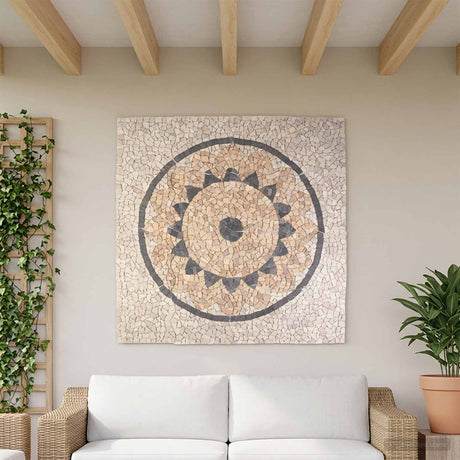 Vidaxl mosaic tiles zonnebloem patroon meerkleurig 120 x 120 cm marmer