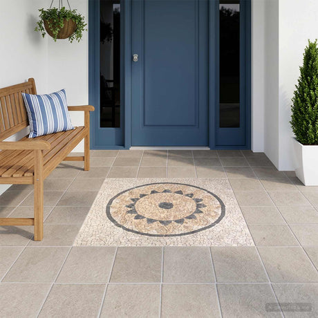 Vidaxl mosaic tiles zonnebloem patroon meerkleurig 120 x 120 cm marmer