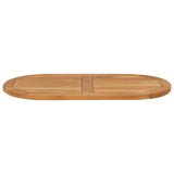 Vidaxl tafelblad 80 x 40 x 2,5 cm ovaal massief teakhout naturel