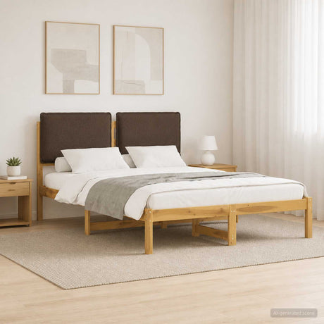 Vidaxl bedframe met gestoffeerd hoofdbord whitewash en taupe