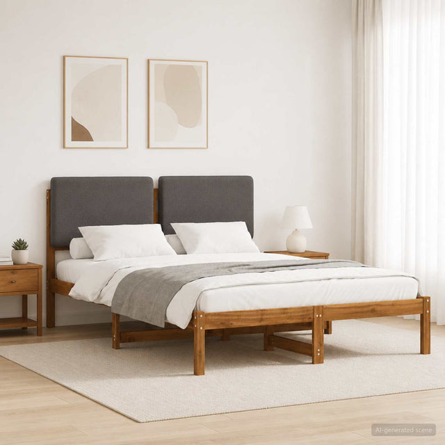 Vidaxl bedframe met gestoffeerd hoofdbord naturel en lichtgrijs