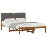 Vidaxl bedframe met gestoffeerd hoofdbord naturel en lichtgrijs