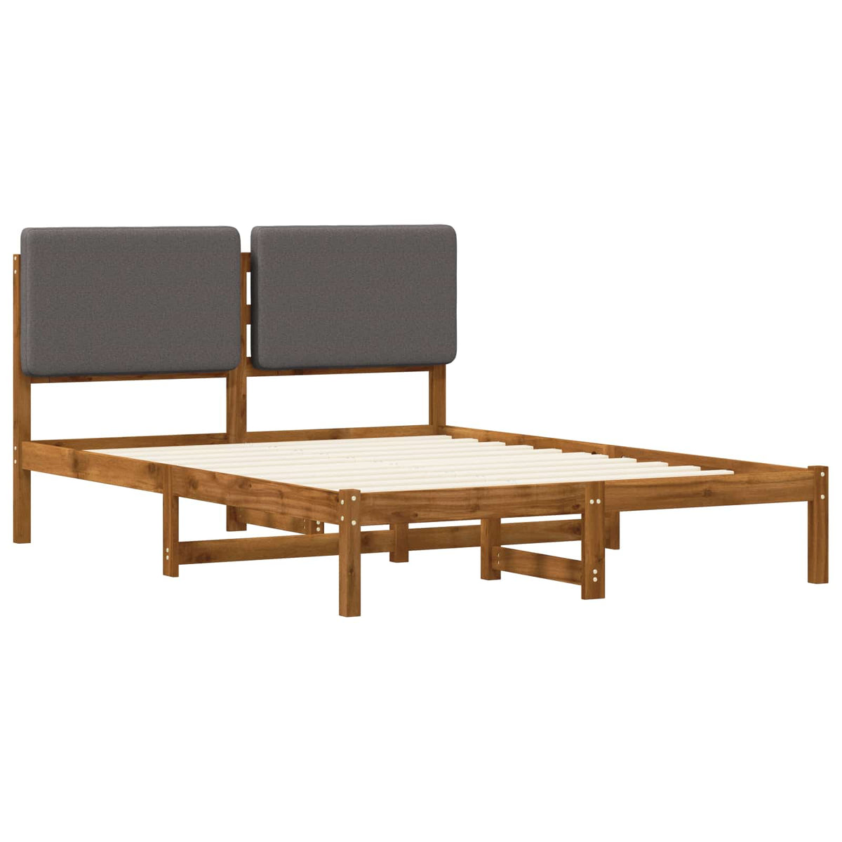 Vidaxl bedframe met gestoffeerd hoofdbord naturel en lichtgrijs
