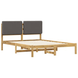 Vidaxl bedframe met gestoffeerd hoofdbord whitewash en lichtgrijs