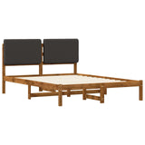 Vidaxl bedframe met gestoffeerd hoofdbord naturel en donkergrijs